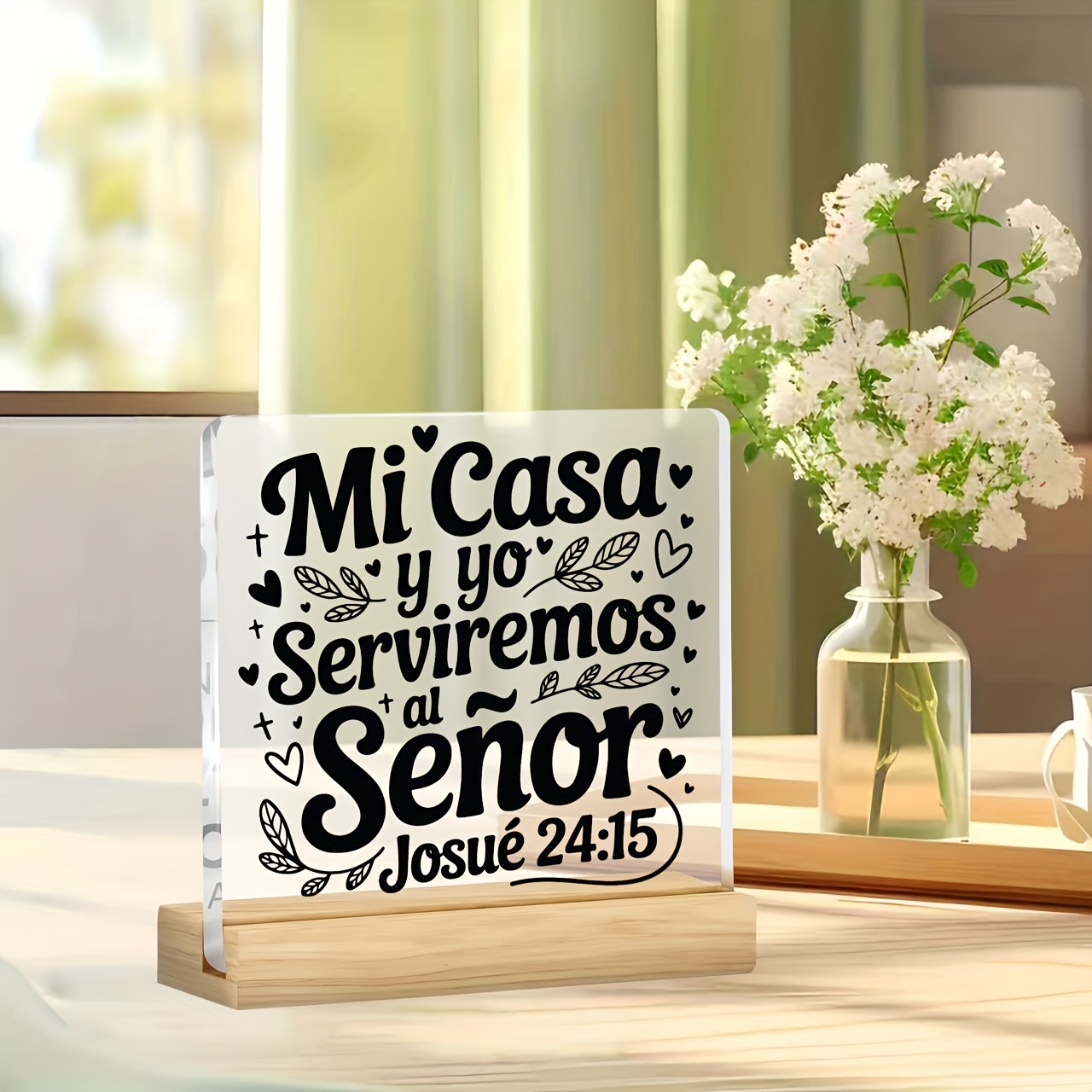 TEMU Placa Inspiracional de Fe Española 2D , Adecuada para , Diseño 2D , 1 Pieza - Decoración Religiosa Española con Citas Motivacionales, Decoración