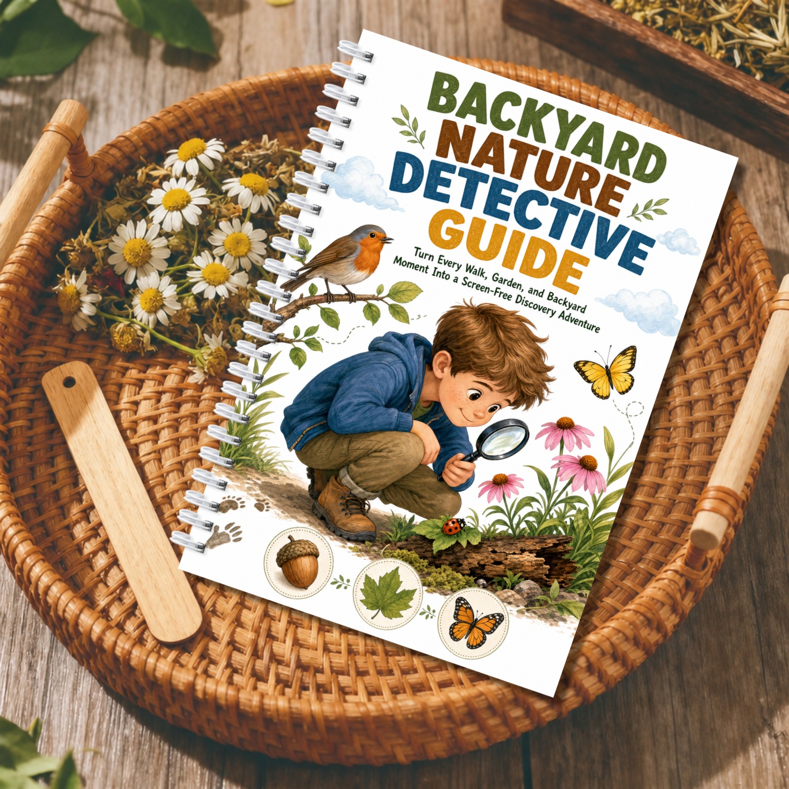 TEMU 1 Book Backyard Nature Detective Guide Suitable For & - Outdoor Observation Journal With Bird, Insect, Plant & Track Identification, Recording