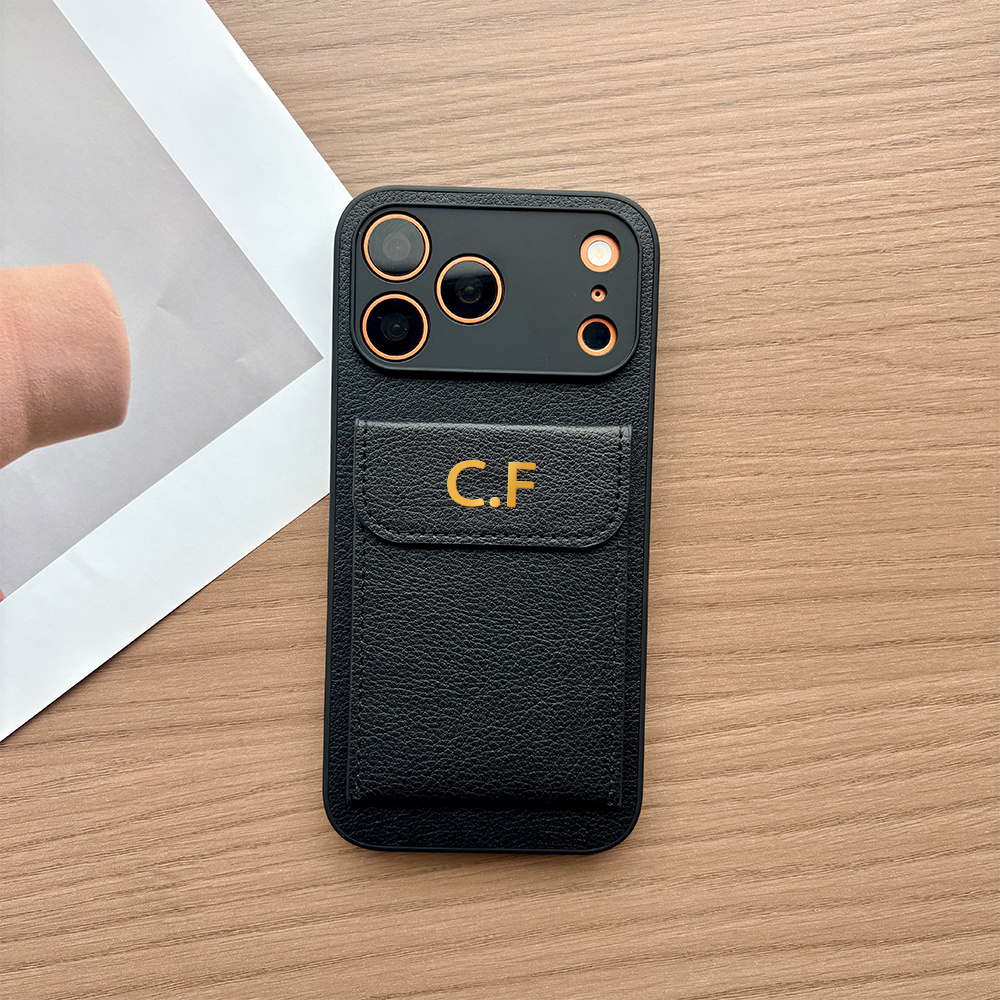 TEMU Phone Case: Phone Case - A Soft Case Suitable For Iphone 17 Pro Max, Featuring A Luxurious Personalized Design With A Golden Letter Card Holder