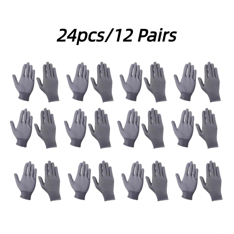 Image of 24pcs Nylon Dotted Gloves, Suitable For Outdoor Cycling, Camping, Fishing, Lightweight And Wear-resistant, In A Of Colors