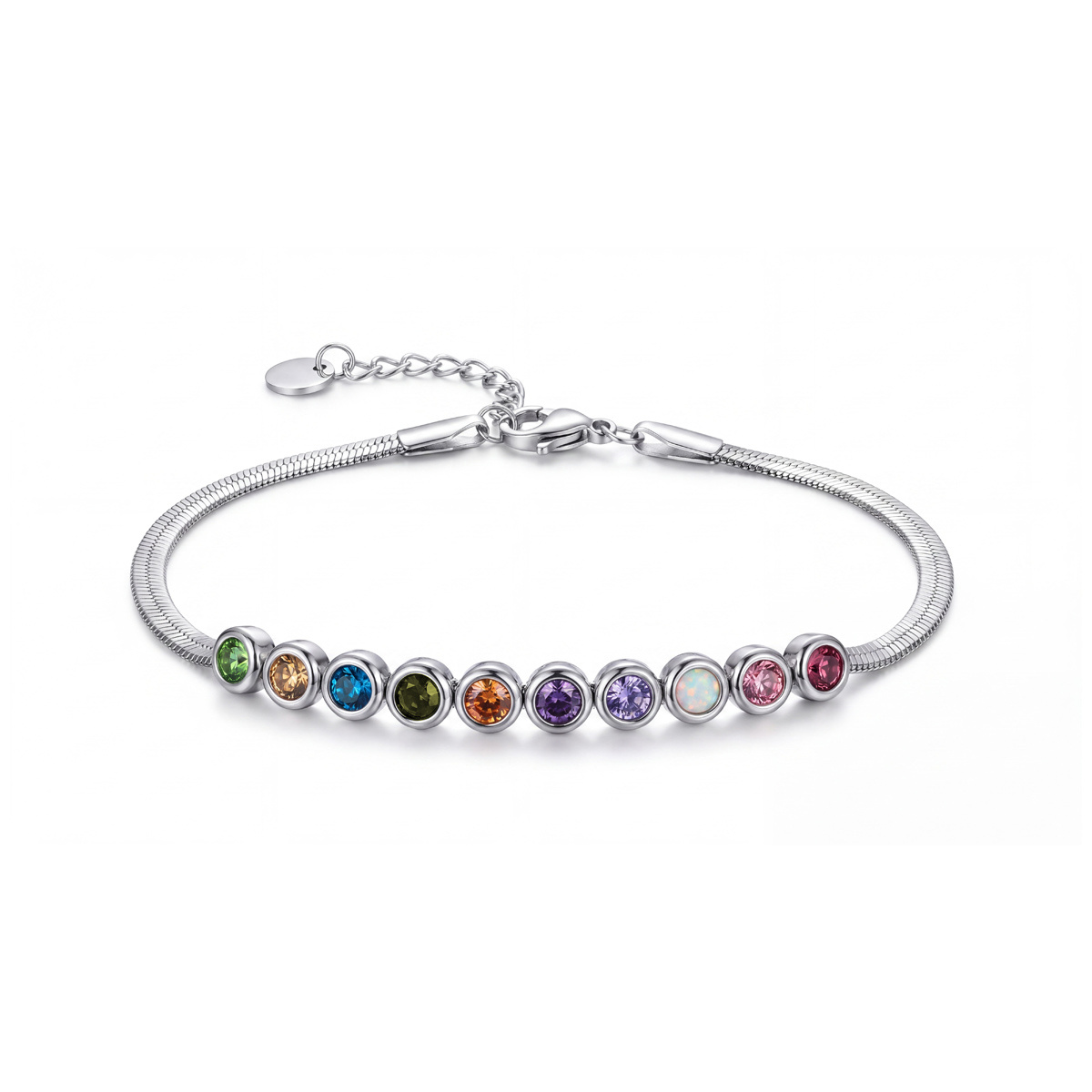 Image of 1pc 925 Silver Women's Fashionable Bracelet - Exquisite With Colorful Inlaid Zirconia Bubble-shaped Design, Ideal For Special Occasions With