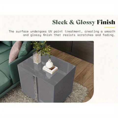 Modern Nightstand with Drawers - High-Gloss Bedside Table Suitable for, MDF/Fiberboard, Space-Saving End Table with Pull Handle, Assembly for Small Bedrooms & Contemporary Decor, Assembly Required
