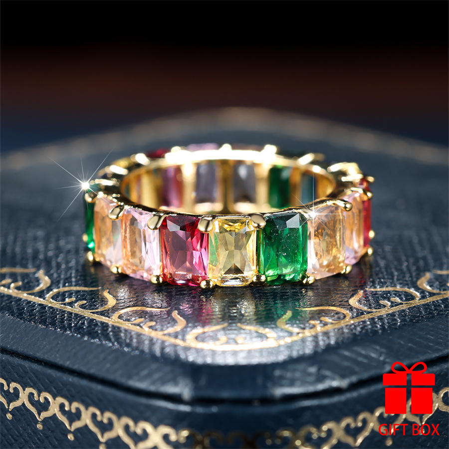 Colorful CZ Ring Durable & Sparkling