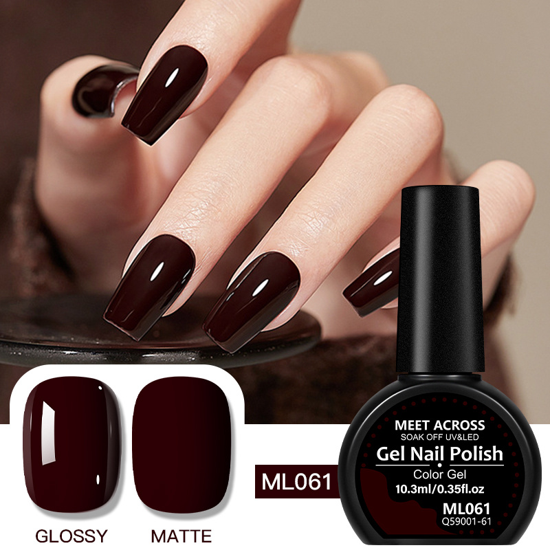 Image of 10.3ml Dark Red Gel Nail Polish, Long-lasting And Removable Nail Gel, Nail Art Diy Gift For Women