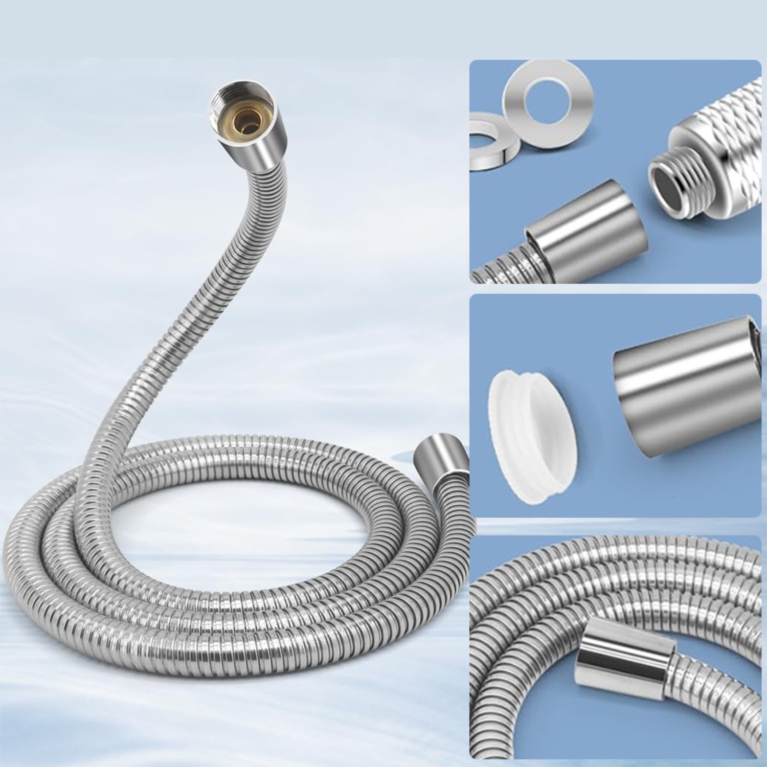Rainfall Shower Head with 4 Jet Types Massage Spray