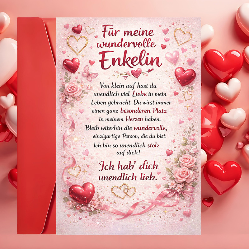 E-shop 1 Grußkarte + 1 Umschlag – Herzliche Liebeskarte für besondere Familienmomente – Perfektes Geschenk für Großeltern – Stolz unendliche Liebe