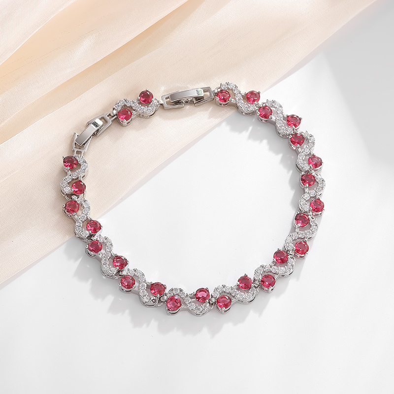 Women's Colorful Wavy Glass Bracelet, Trendy Gift Idea