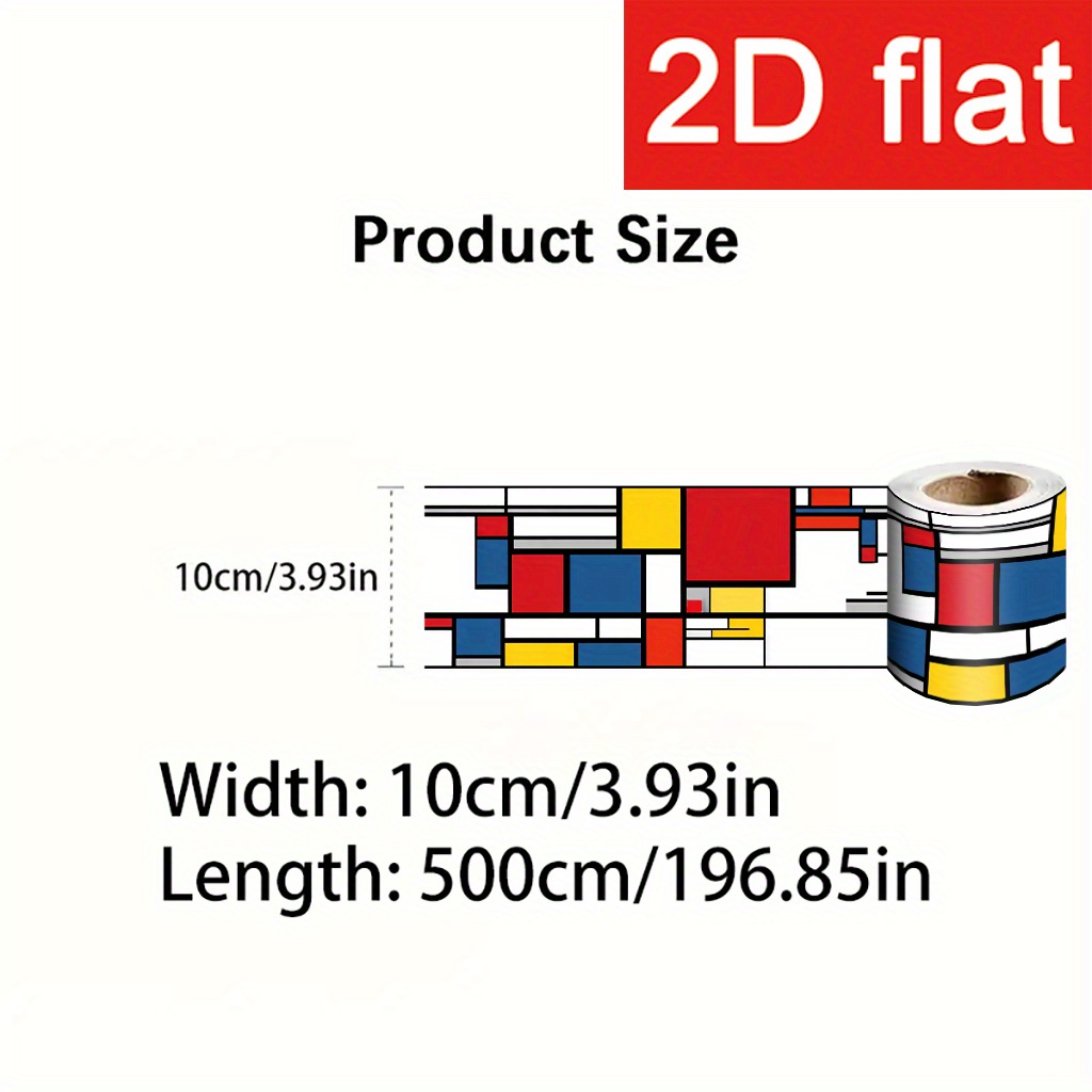 TEMU 1pc Peel And Stick Wallpaper Border - Removable Vinyl Trim Suitable For Kitchen, Living Room, Repositionable Panel With Seamless Edge, /remove,