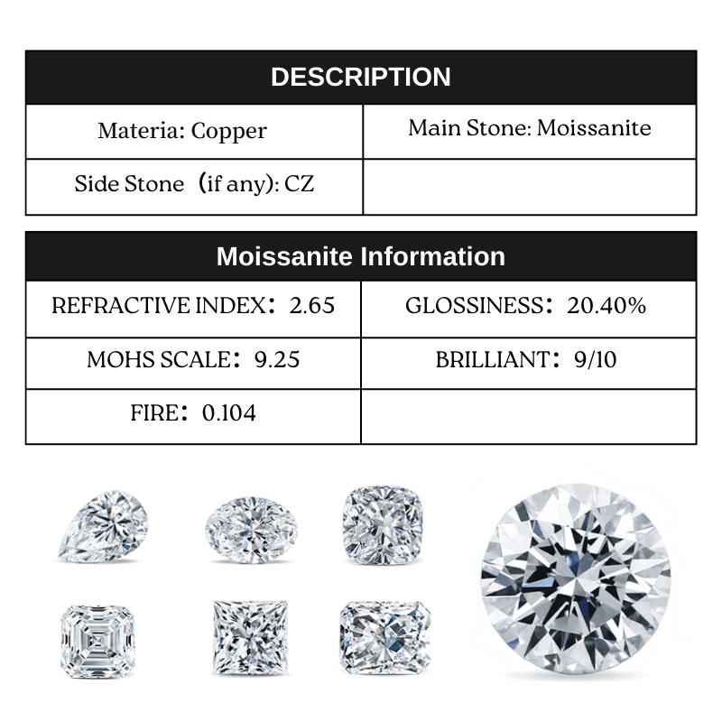 Women's Round Cut Black Moissanite Copper Stud Earrings, Proposal