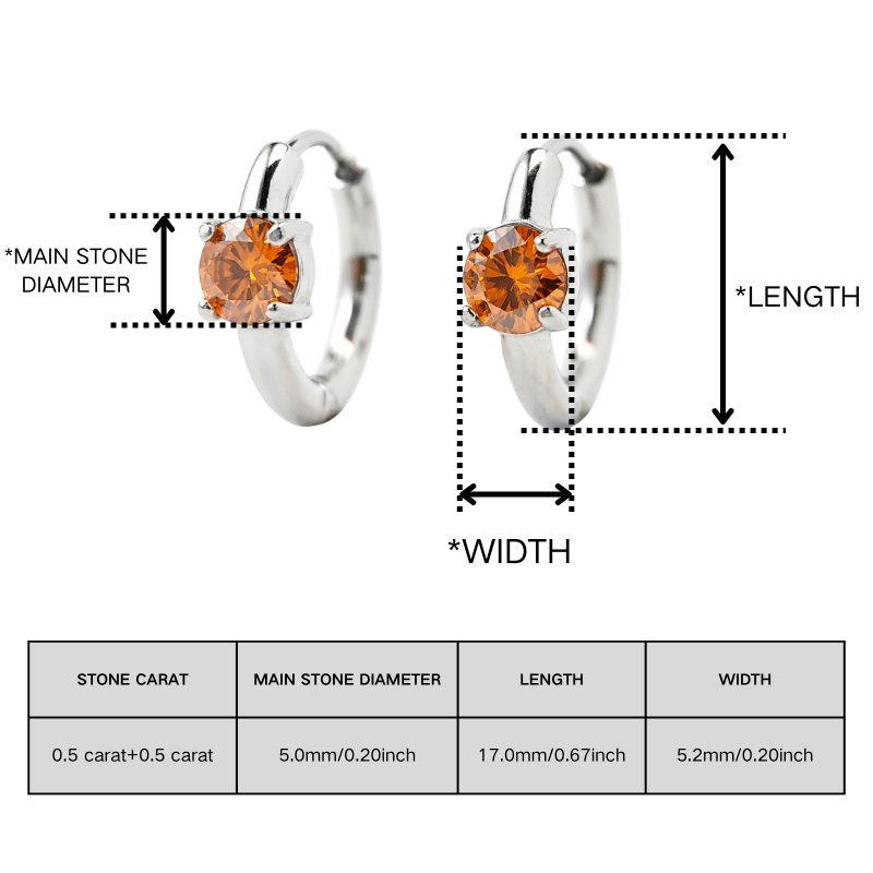 0.5 Carat Stylish Moissanite Earrings, Classic Design