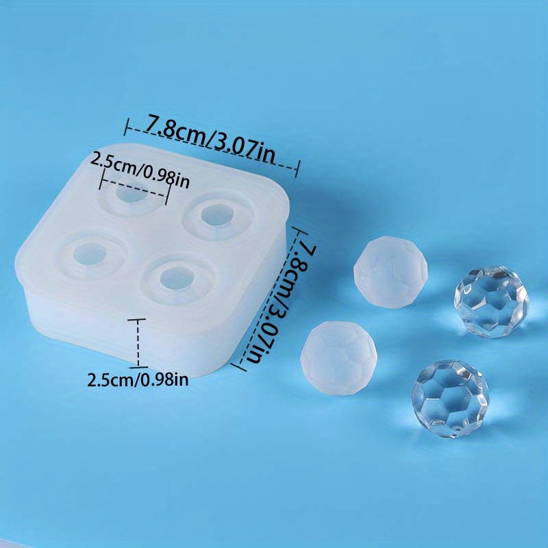 E-shop Fat Harzform 2Cm/2.5Cm Spiegel/Gemäßter Cut Oberfläche Runde Kugel Handgefertigte Display Silikonform