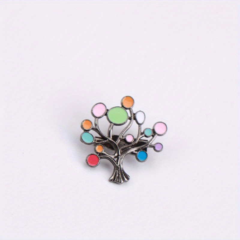 Enamel Badge Of A Tree With Vivid Circles, Love Unique And Additions