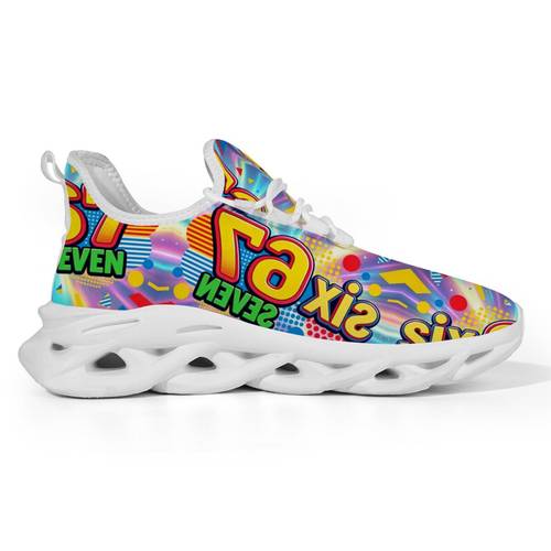 67 personalisierte Graffiti Design Trendy Dad Schuhe Leichte Strick Atmungsaktiv Stoßdämpfung Twist Sportschuhe Trendige Person Check-In Outdoor Reise Alltagsschuhe Vielseitige Schuhe