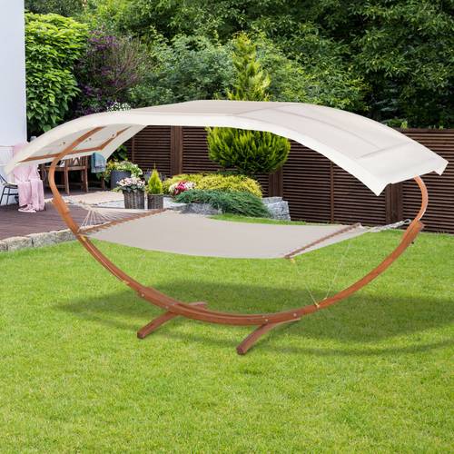 outdoor hammock with stand and accories heavy duty wooden frame extra large sun shade canopy indoor outside boho style nap bed white