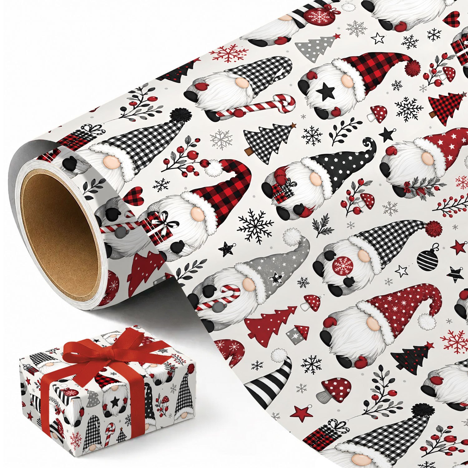 TEMU 1 Roll Christmas Wrapping Paper - Xmas Tree, Pattern, - Measuring 45cm × 300cm (17.7in × 118in)