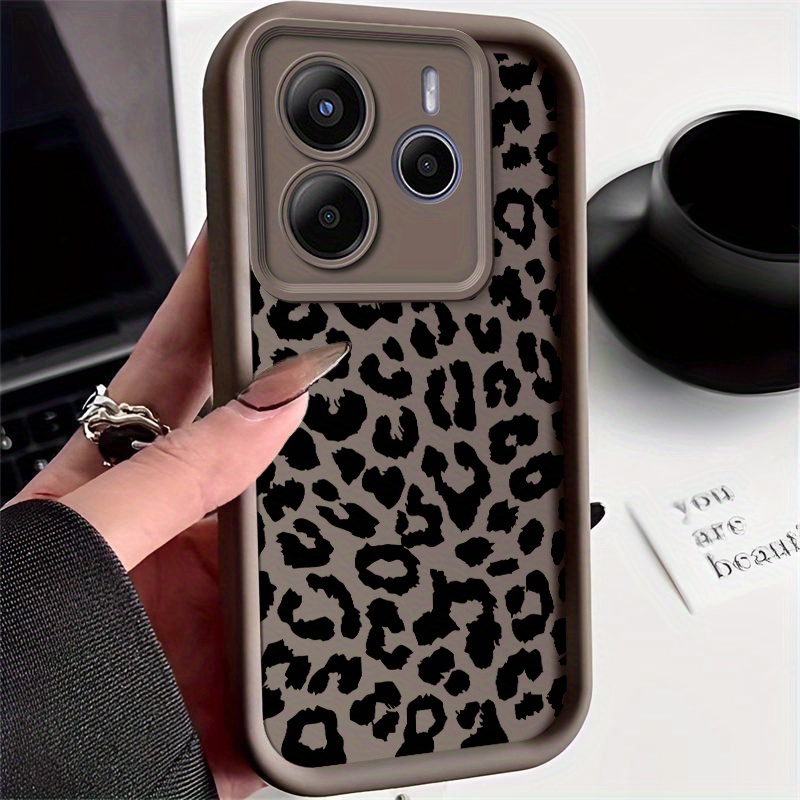 TEMU Suitable For Xiaomi-redmi Note 14 4g Phone Case, Soft Full Wrapped Edge, Trendy Male And Female Leopard Print Illustration, Anti Drop