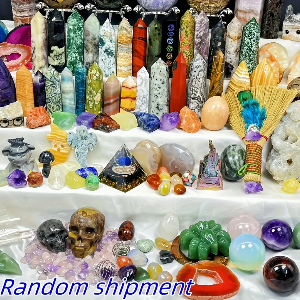 TEMU 1lb Artificial Crystal Set, Random Styles, Home Decor Ornaments, Ideal Holiday Gifts For Family & For Halloween, Thanksgiving And New Year