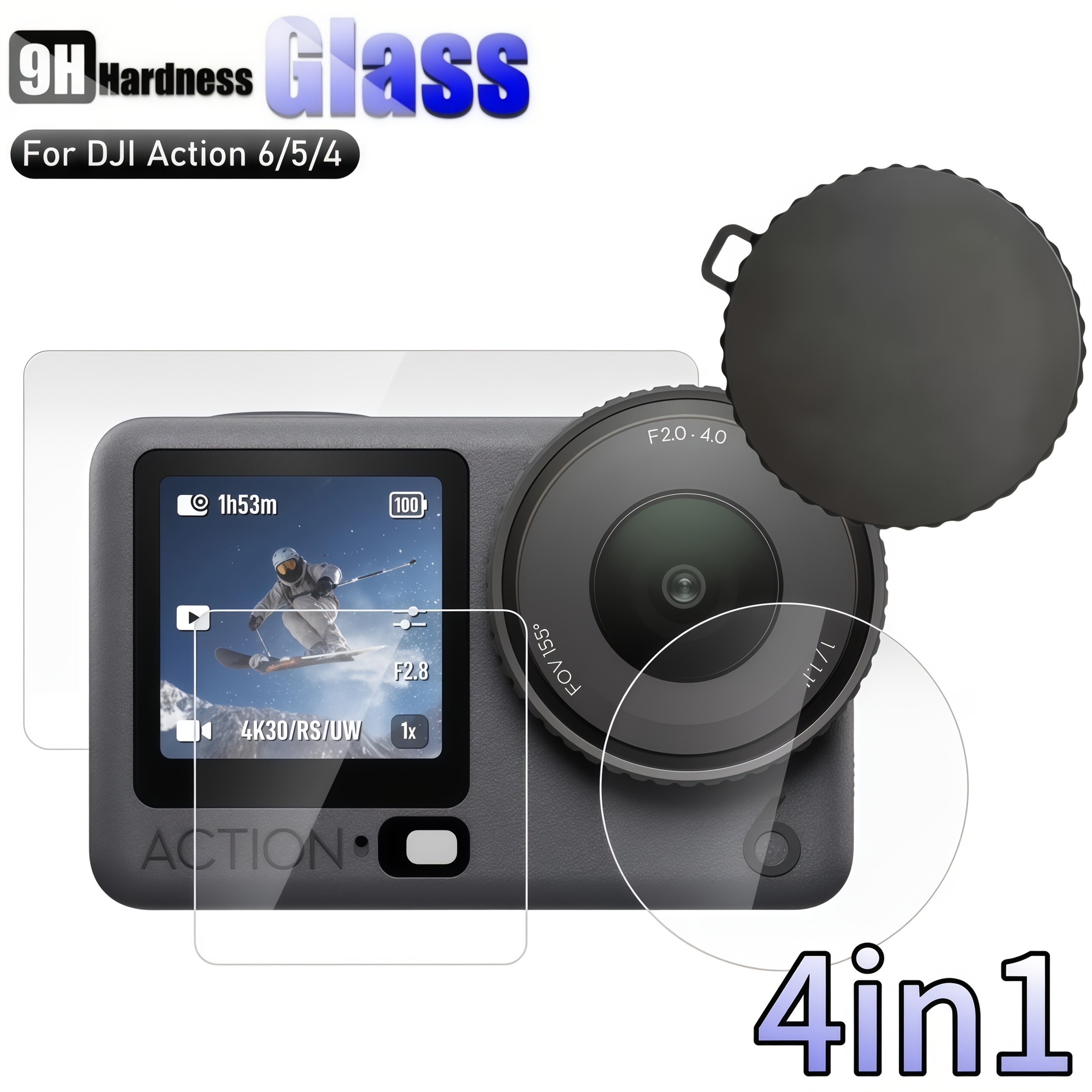 TEMU 4in1 Suitable For /5 Pro/4/3 Screen Lens Protection Set, (lens Protective Film And Front And Rear Screen Protective Film And Lens ) Protection