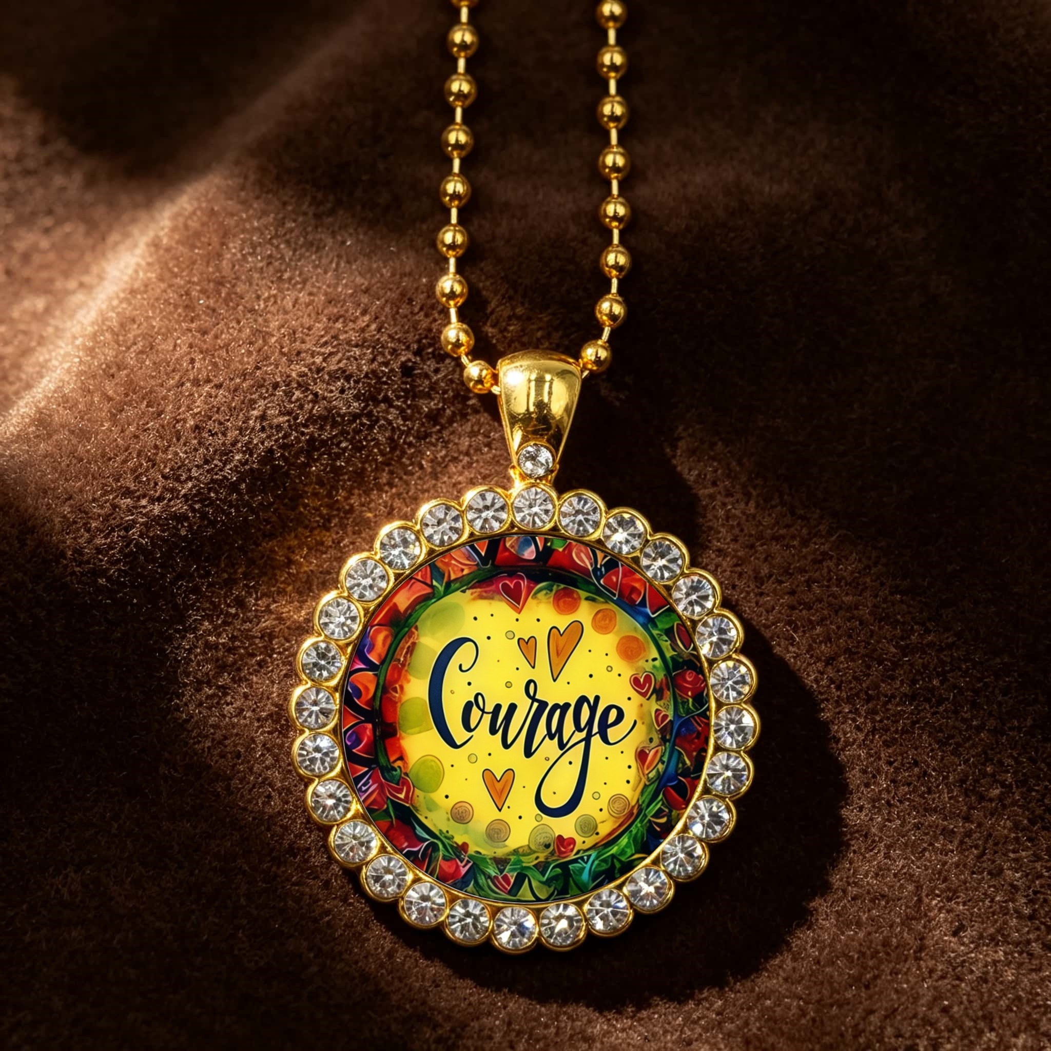 Women's Inspirational Courage Heart-Shaped Necklace