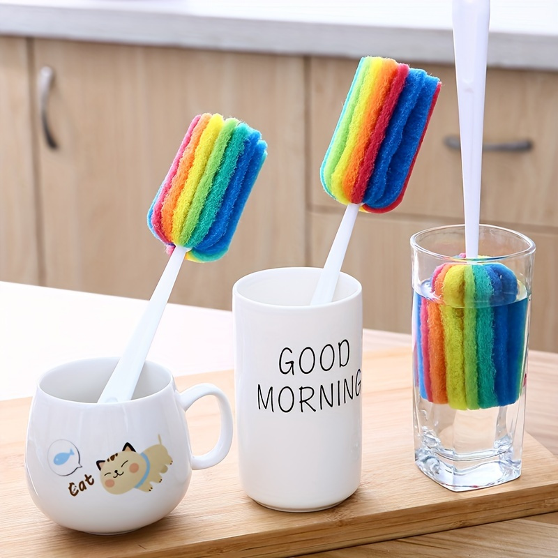 

3pcs Cup Brushes With Handles - , Detachable Kitchen Cleaning Tools For Glass & Water Bottles