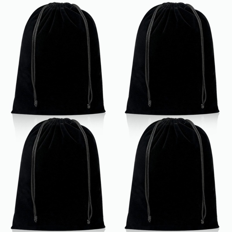 TEMU Set da 4 pezzi di sacchetti grandi in velluto con coulisse, regalo /lui, adatti per gioielli e conservazione, per viaggi, sacchetti regalo per