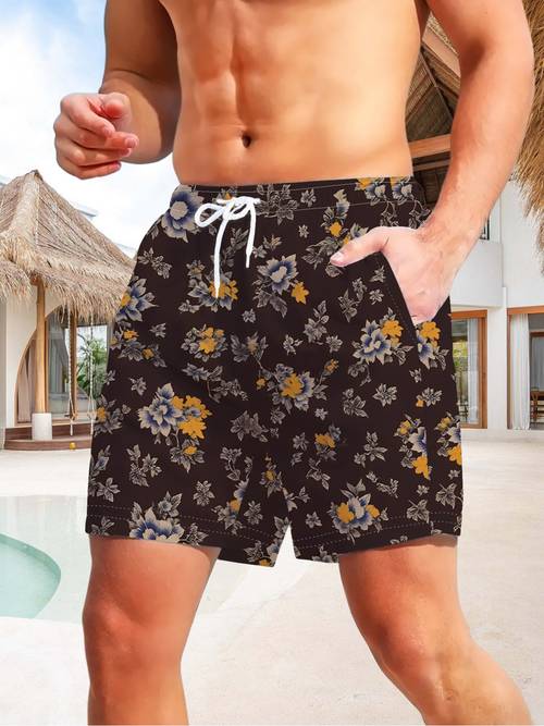 mens casual beach shorts suitable for holiday beach parties quick drying and breathable loose casual plus size