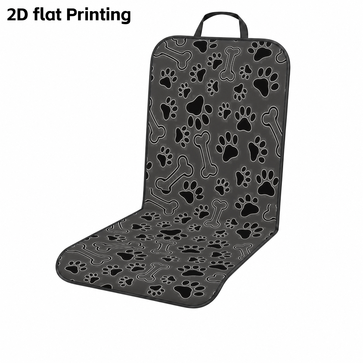 TEMU 1pc 2d Art Bone And Paw Print Pet Car Seat Cover, Front Car Seat Cushion, Car Seat Protector, Suitable For Various Car Models, , , Clean, Ideal