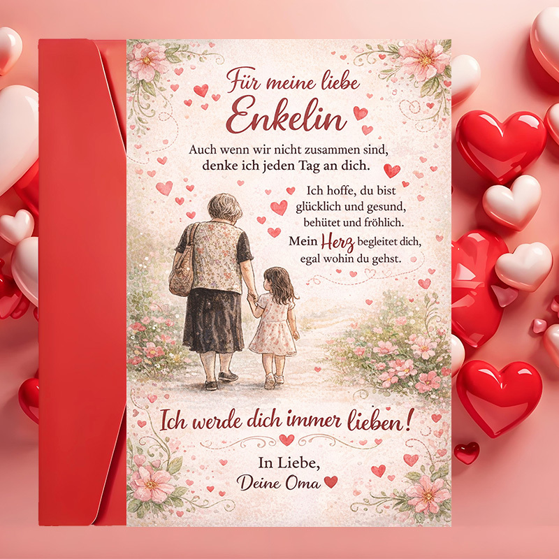 1 Greeting Card + 1 Envelopeheartfelt Greeting Card From To Granddaughter Perfect For Expressing On Special Occasions Or Moments.