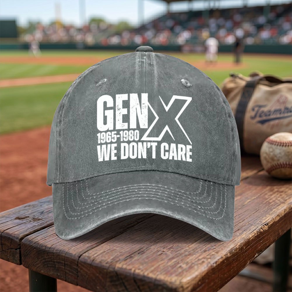 TEMU Exquisite 1965-1980 "we Don't Care" Washed Baseball With Adjustable Buckle Design, Lightweight And Breathable, Unisex For , Suitable For Daily ,