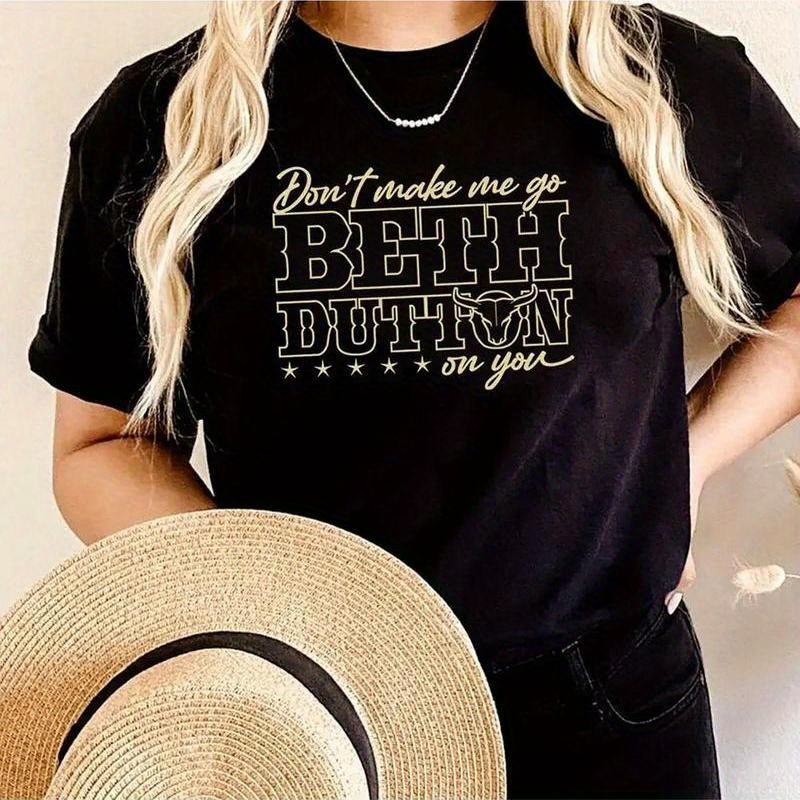 

1pc "don't Go On You" Unisex T-shirt, 100% , Printed Tee Slight , , Regular Men - S-3xl