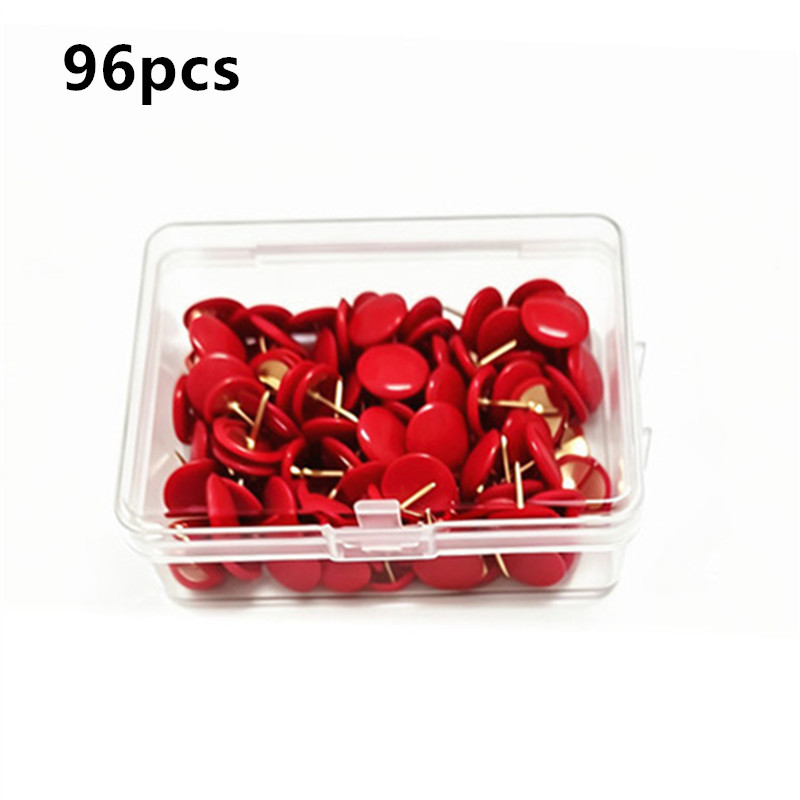 TEMU 96pcs Creative Colorful Thumbtacks Pushpins Home Wall Cloth Tablecloth Wallpaper Large Head Nails Round Nails Photo Wall T-pins