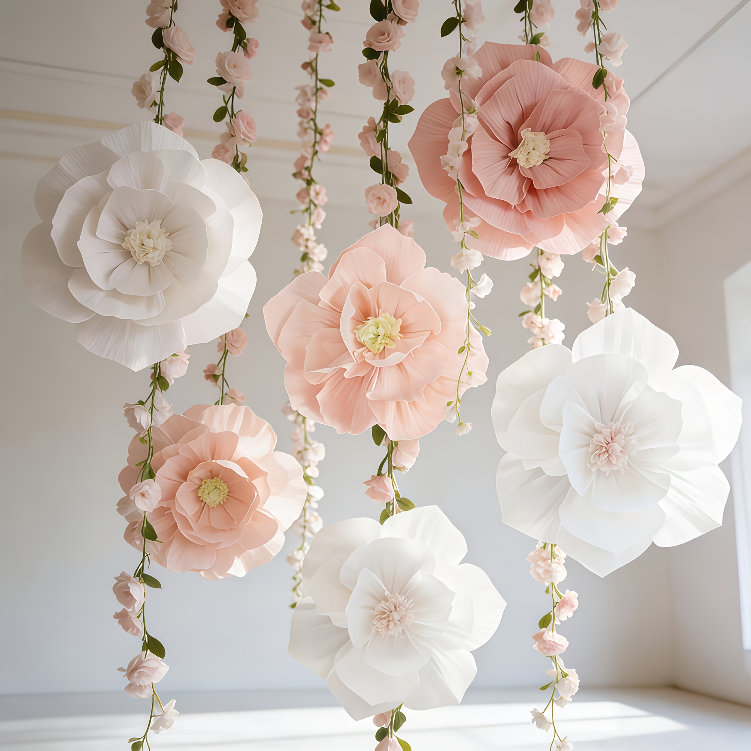 paper crepe flowers sold on Temu United States