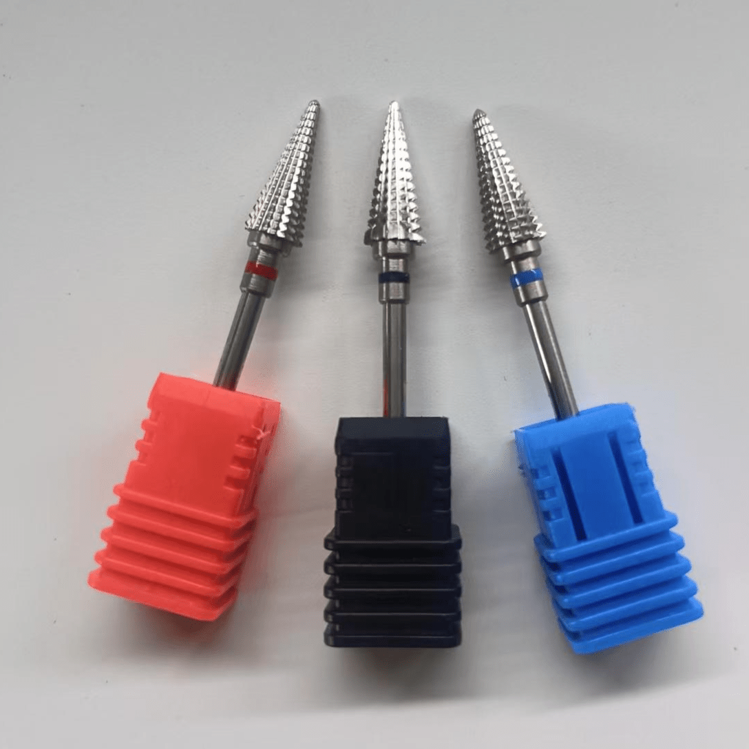 TEMU 3pcs Coarse And Fine Grit Carbide Nail Drill Bits, Low Heat, For Gel Removal And Exfoliation, Suitable For Nail Technicians And Enthusiasts