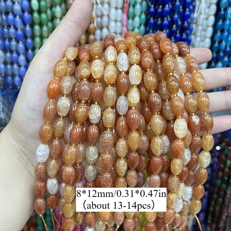8X12Mm Vibrant Natural Stone Rice Beads Collection