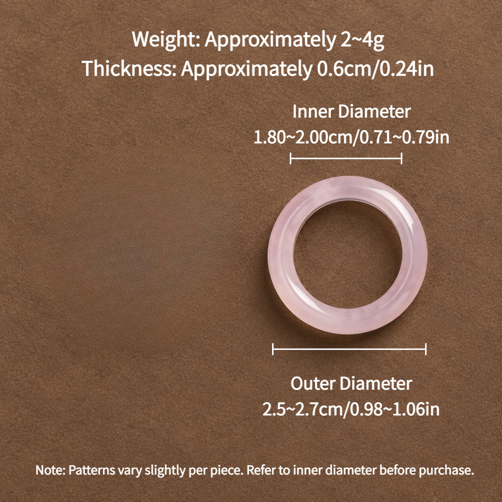 2pcs Pink & Green Agate Natural Stone Band Ring Set, Stackable
