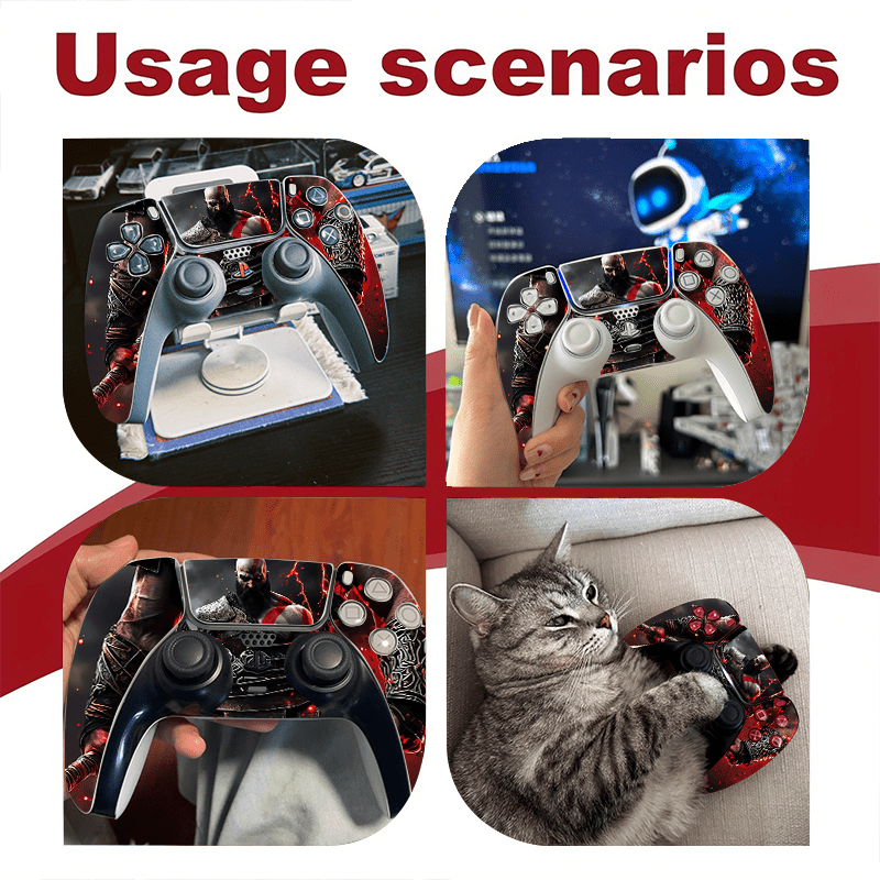 2pcs Stickers pour Manette Sony PlayStation 5 - Couverture Complète, Finition Mate Anti-Traces de Doigts & Anti-Rayures, Compatible avec PS5/Elite Edition, Protection Manette, Accessoire Gaming, Accessoires Gaming, Articles Gaming, Bricolage Gaming