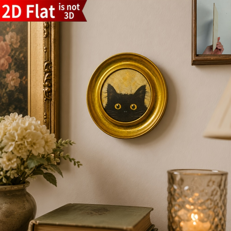 TEMU Piatto 2D, 2Dflat, un'affascinante da parete con in stile vintage per degli animali domestici, pittura decorativa in legno in stile , stile da