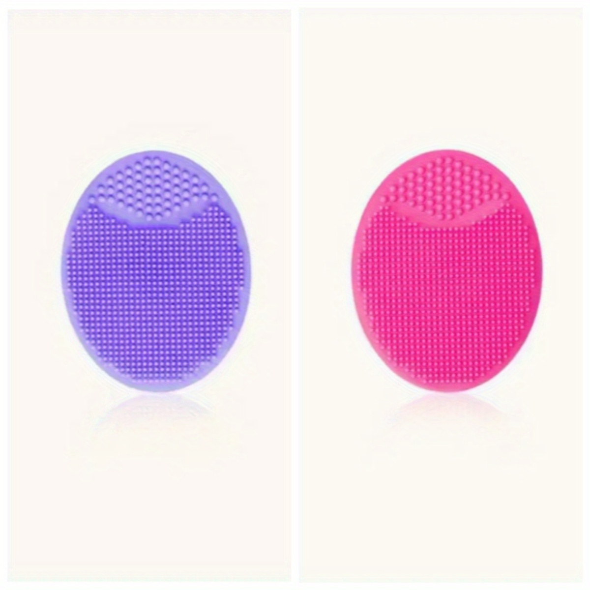 TEMU 2pcs Facial Cleansing Brush Soft Silicone Facial Cleansing Brush Deep Cleansing Facial Scrub Brush For Massage Facial Exfoliator Facial Cleansing Pads Silicone Facial Cleansing