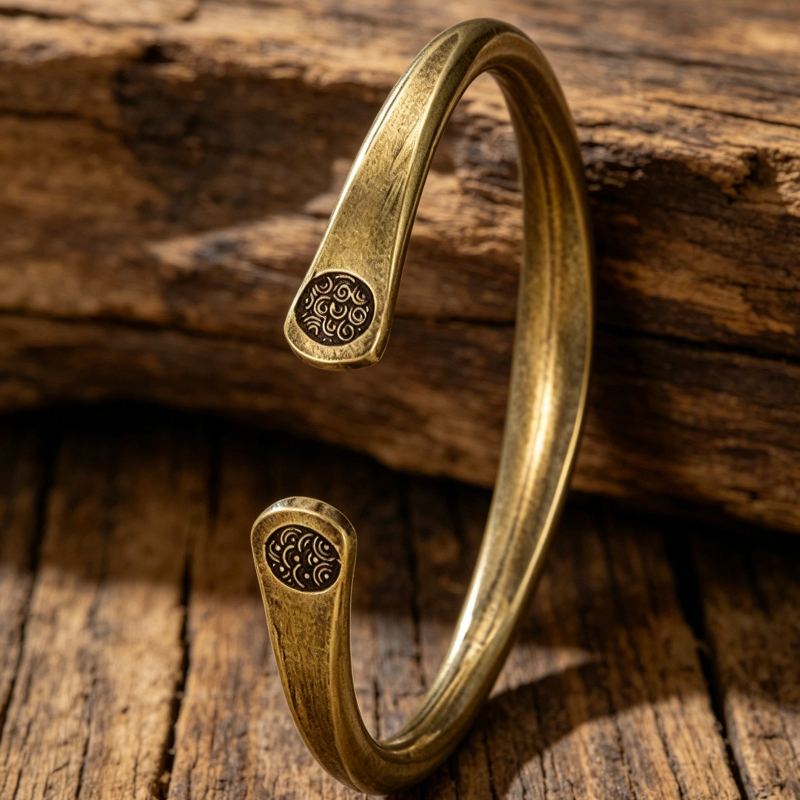 TEMU Vintage Style For Lotus Open Bracelet With Cloud Pattern Carved Flower Bracelet, Niche And Unique Commemorative Accessory