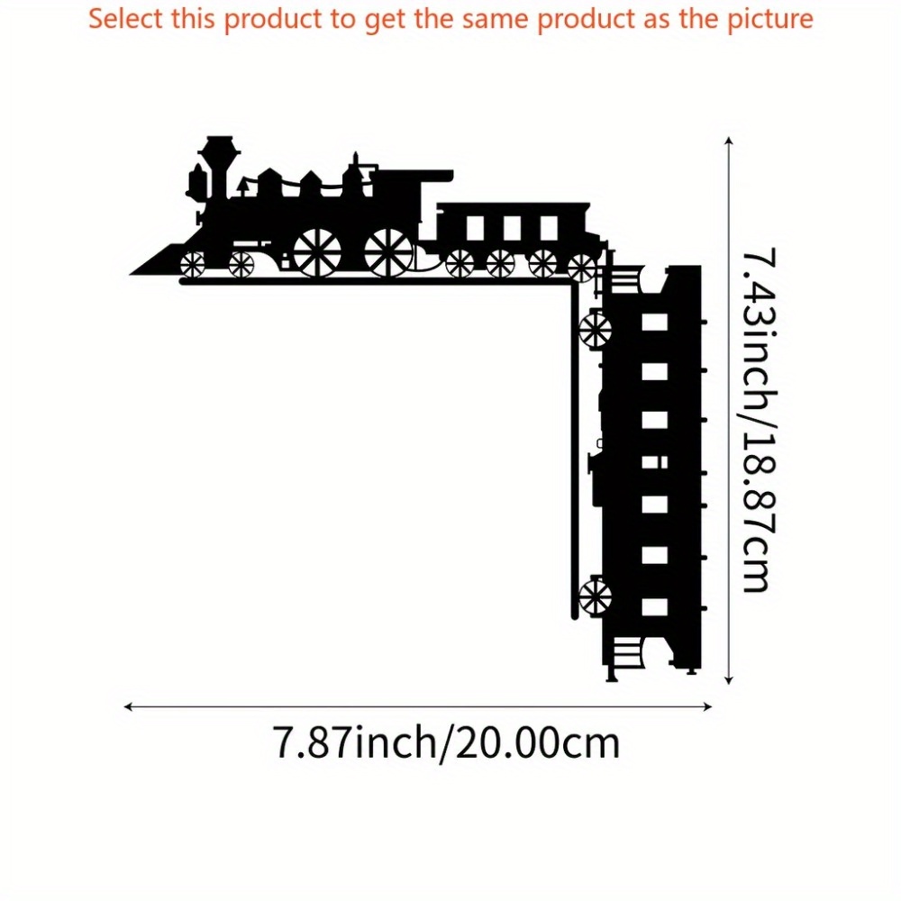 TEMU 2d Flat, 1pc Decorative Acrylic Train Wall Art - Black Door Corner Printed Decor, Door Frame Wall Art Ornament, 2d Flat Christmas Halloween