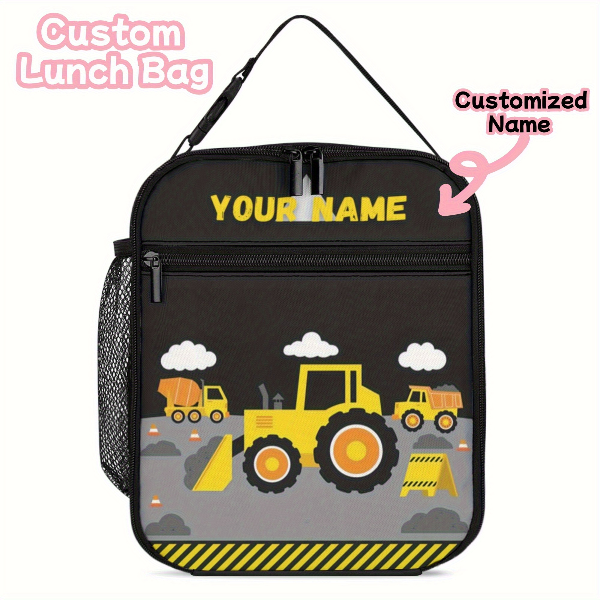 TEMU Non-food Contact,1pc Custom Name Lunch Tote, Food Storage Bag, Convenient Lunch Carrier, Bento Bag, Premium Oxford Fabric, Long-lasting &