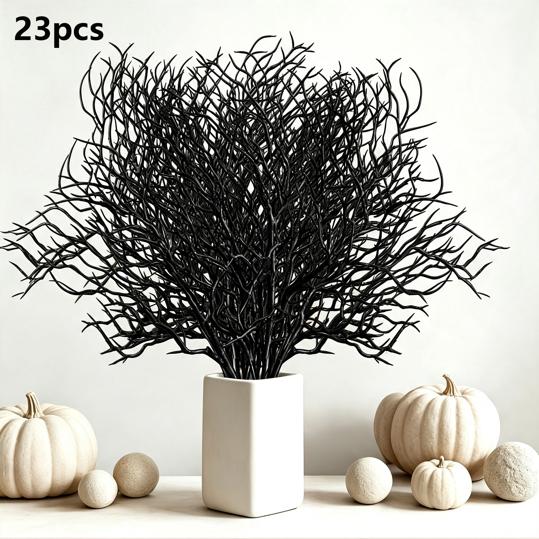 TEMU 23 pièces Branches Artificielles Flétries Noires Plantes Décoratives | Tiges Artificielles Multifonctionnelles, Adaptées à la Décoration
