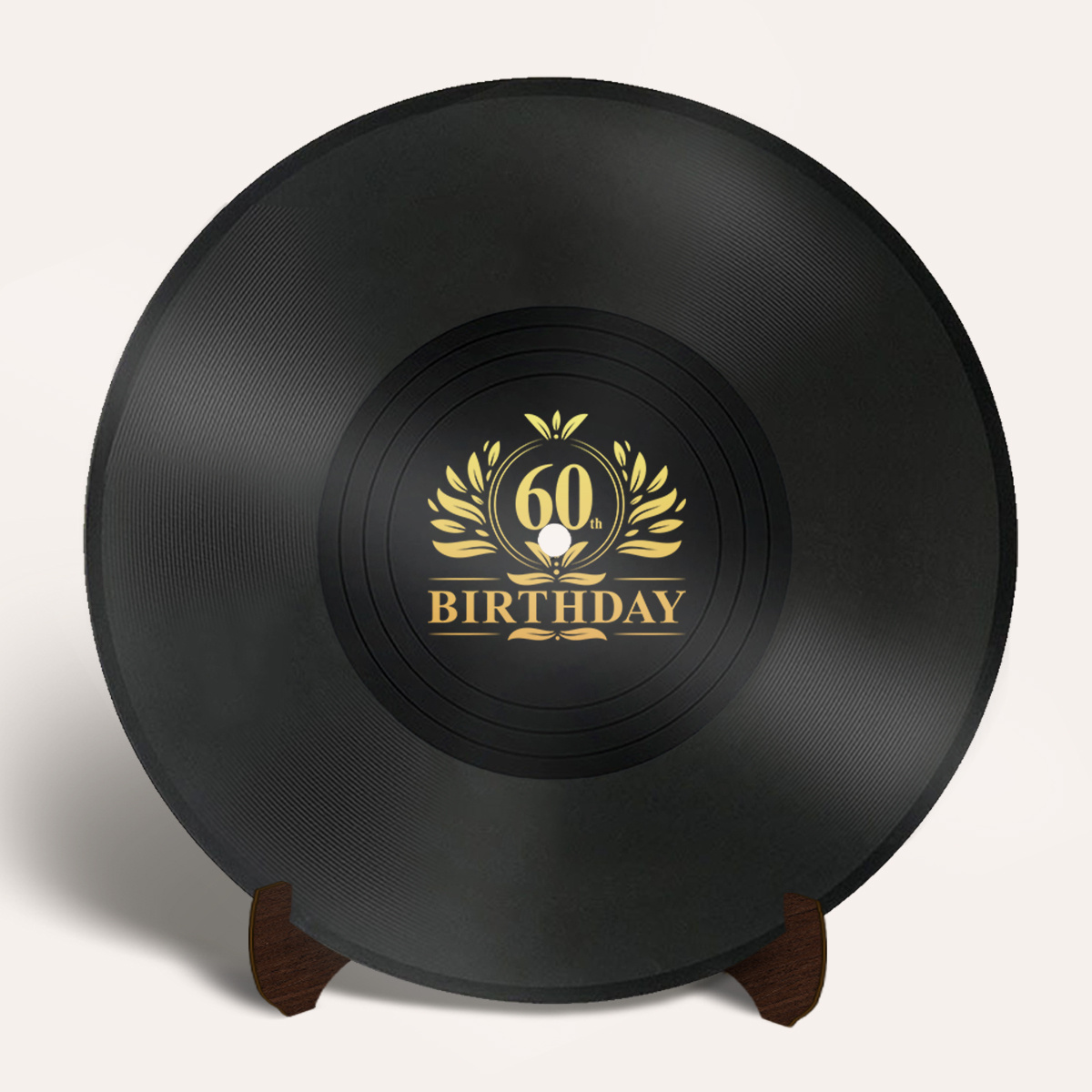 TEMU 2d Flat 1pc Acrylic Record Style Guest Book, With Wooden Base, 60th Birthday Guest Book Alternative, 60th Birthday Party Decor, 60th Birthday