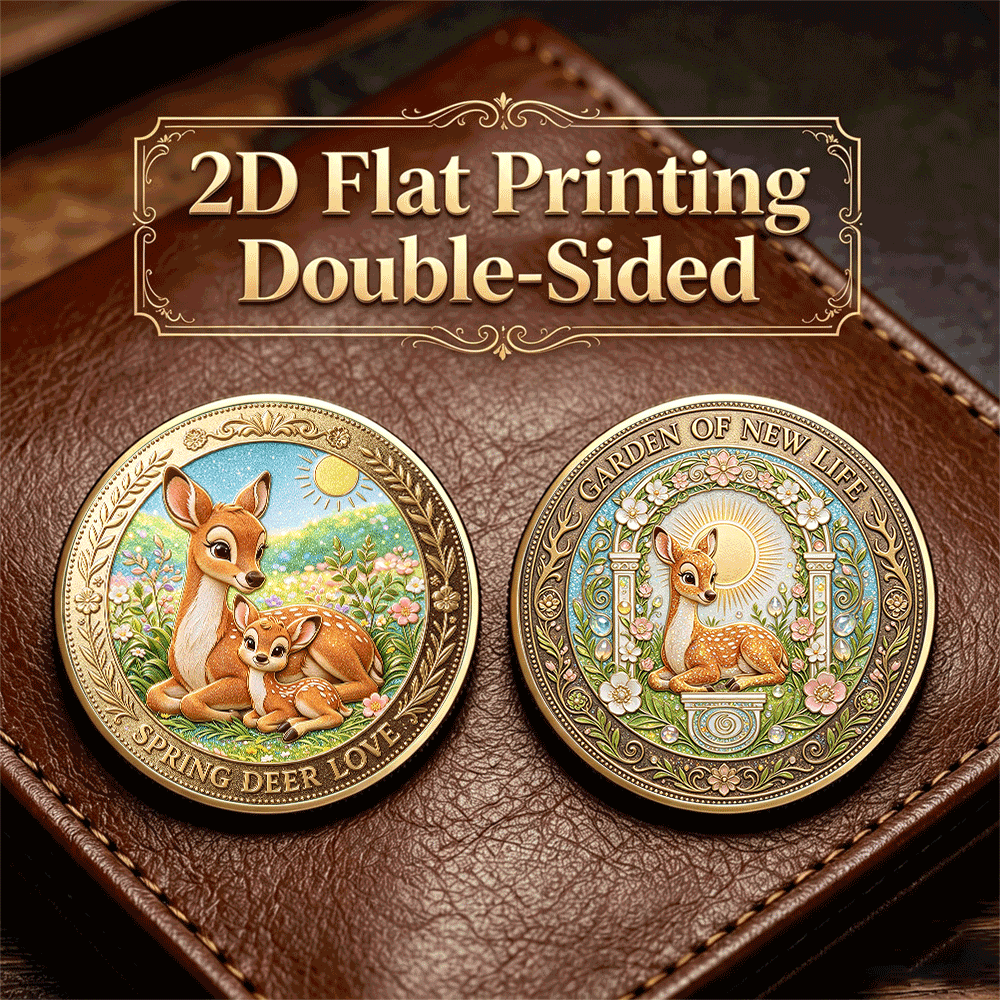 Spring Warmth Little Deer Double-Sided Commemorative Coin