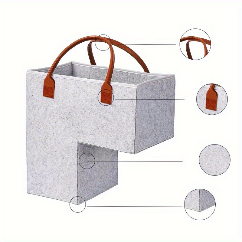 1pc contemporary felt stair storage basket, portable folding tread carpet stair organizer, home and office decor accessories, shelf basket, stair storage solution| minimalist basket| construction, Office Accessories, Spacesaving Solution, Modern Organizer, Sleek Storage, Durable Material, Felt Construction, Portable Basket, Tread Organizer, Office Workers, Practical  , Shelf Baskets