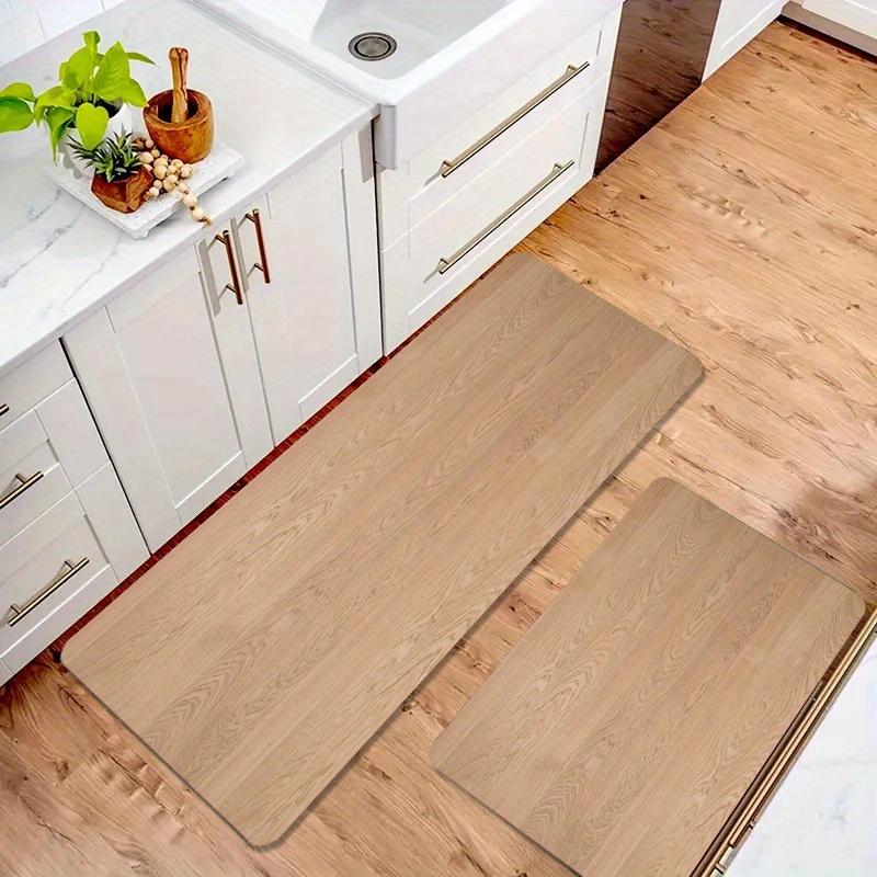 

1pc Wood Pattern Mat, Suitable For , Bathroom , , , Suitable For
