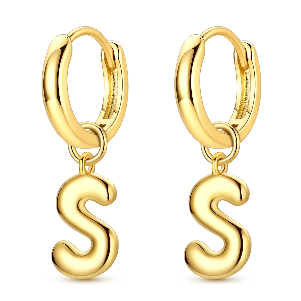 Unisex Vintage Letter A Initials Detachable Hoop Earrings