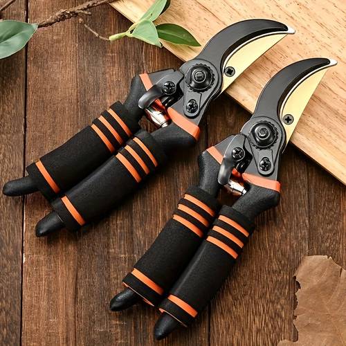 8 5 inch professional titanium alloy bypass pruning shears t13 heavy duty garden scissors with ergonomic handles retro style for trimming gardening landscaping plant trimming sturdy build handheld pruner home
