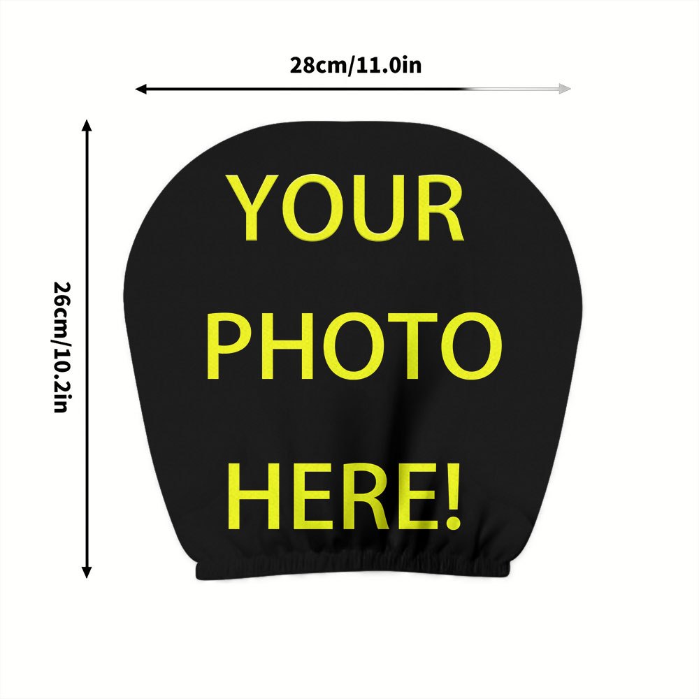 Image of 2pcs, Custom Your Photo Print Car Headrest Covers, Protective Covers, Washable And Easy To Clean, , Use, , Suitable For Road Trips/long Drives