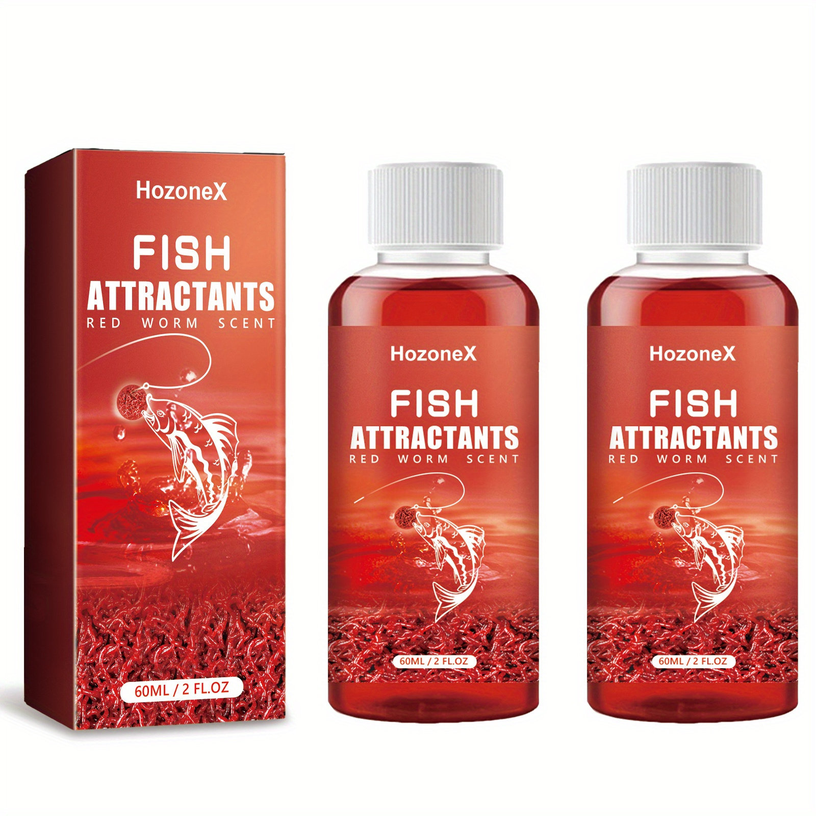 TEMU 2pcs Red Worm Fishing Lure, 2.03 Oz - Attracts More Fish, For Everyday Fishing, Pu Material, Suitable For Fresh And Saltwater Fishing, Fishing Lures |vibrant Packaging | Lure